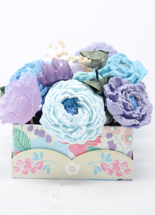 Mixed Blue & Purple Blue Box 10-12 Flowers SoapFleur Forever Soap Bouquet with Dehydrated Botanicals