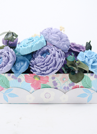 Mixed Blue & Purple Blue Box 10-12 Flowers SoapFleur Forever Soap Bouquet with Dehydrated Botanicals