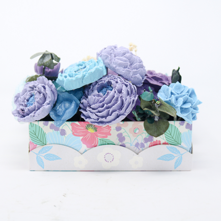 Mixed Blue & Purple Blue Box 10-12 Flowers SoapFleur Forever Soap Bouquet with Dehydrated Botanicals