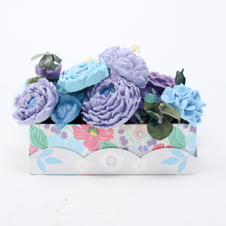 Mixed Blue & Purple Blue Box 10-12 Flowers SoapFleur Forever Soap Bouquet with Dehydrated Botanicals