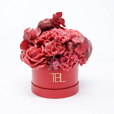 Mixed Red Red Box 11-13 Flowers SoapFleur Forever Soap Bouquet with Dehydrated Botanicals